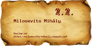 Milosevits Mihály névjegykártya