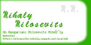 mihaly milosevits business card